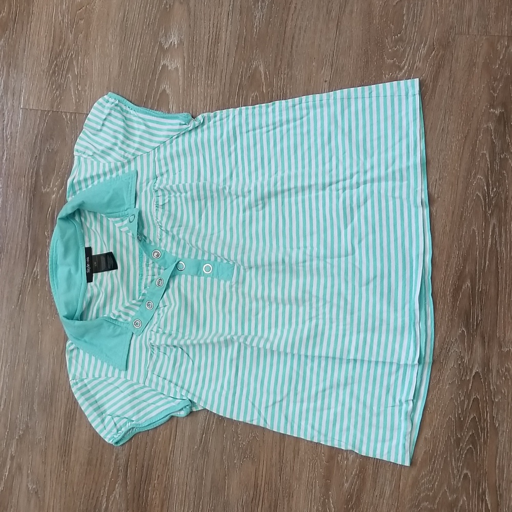 (L) Style & Co. Striped Pastel Casual Cottagecore Collegiate Dorm Ready